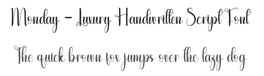 Monday – Luxury Handwritten Script Font by andikastudio — Script Handwritten Font