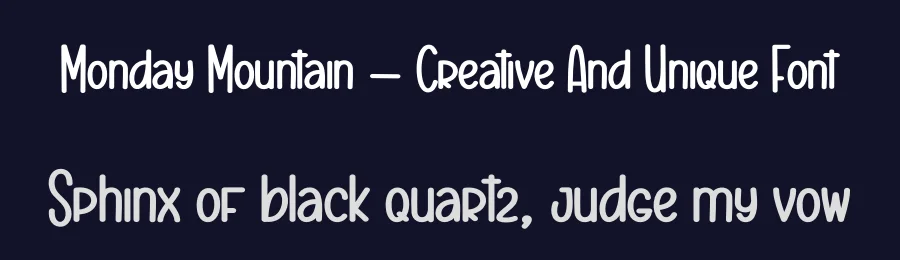 Monday Mountain – Creative And Unique Font by andikastudio — Display Font — thumbnail 2