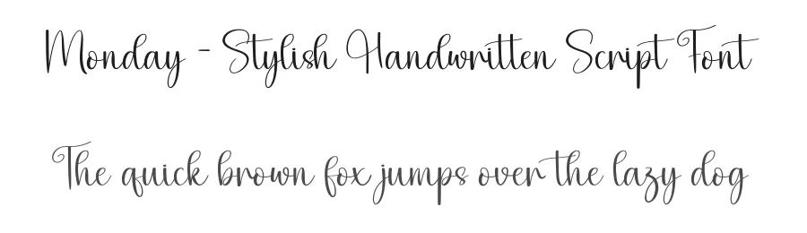 Monday – Stylish Handwritten Script Font by andikastudio — Script Handwritten Font