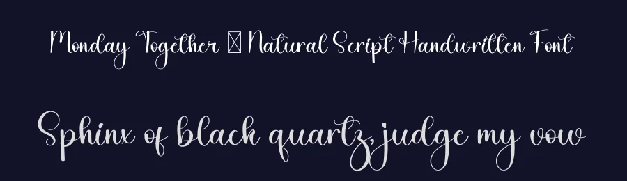 Monday Together – Natural Script Handwritten Font by freshtypeink — Script Handwritten Font — thumbnail 2