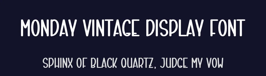 Monday Vintage Display Font by creativeletter — Display Font — thumbnail 2