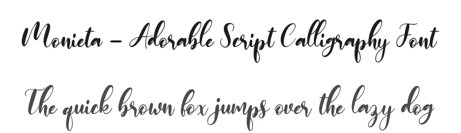 Monieta – Adorable Script Calligraphy Font by Almarkha Type — Script Handwritten Font