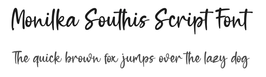 Monilka Southis Script Font by andikastudio — Script Handwritten Font