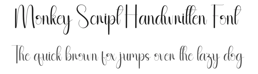 Monkey Script Handwritten Font by andikastudio — Script Handwritten Font