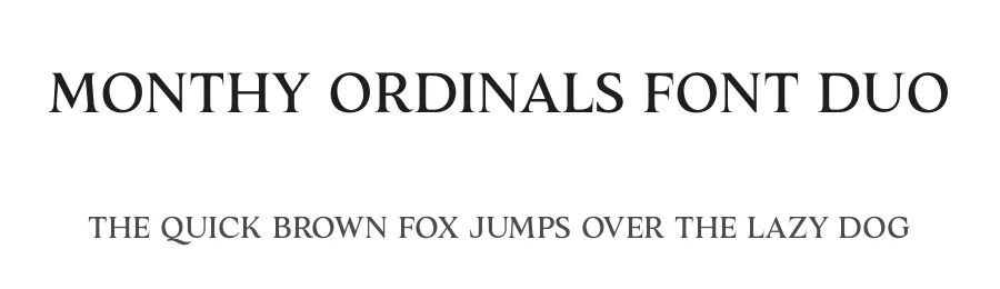 Monthy Ordinals Font Duo by grahatype — Script Handwritten Font