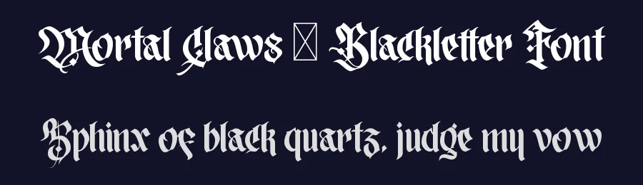Mortal Claws – Blackletter Font by Krakenbox — Blackletter Font — thumbnail 2