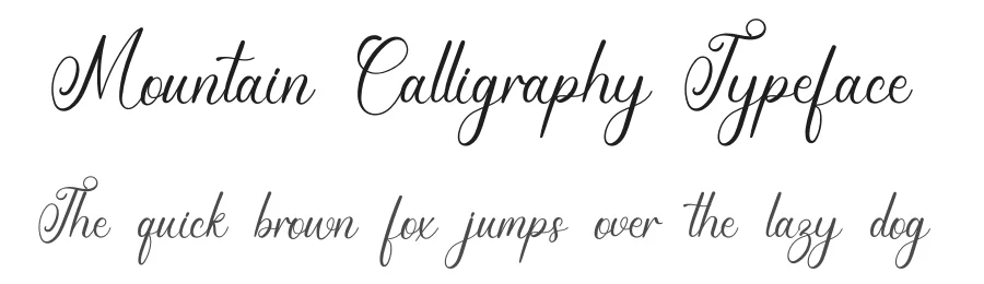 Mountain Calligraphy Typeface by freshtypeink — Script Handwritten Font