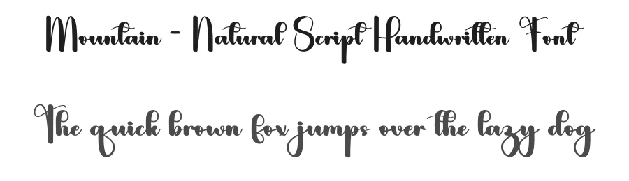 Mountain – Natural Script Handwritten Font by andikastudio — Script Handwritten Font