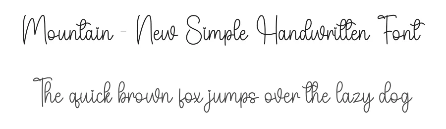 Mountain – New Simple Handwritten Font by andikastudio — Script Handwritten Font