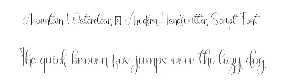 Mountain Waterclean – Modern Handwritten Script Font by freshtypeink — Script Handwritten Font