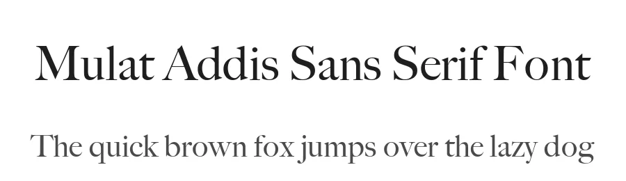 Mulat Addis Sans Serif Font by Fasil Fikreab β Serif Font