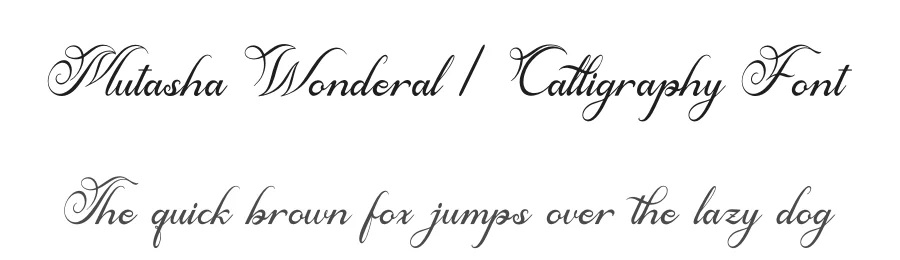 Mutasha Wonderal | Calligraphy Font by Denustudios — Script Handwritten Font