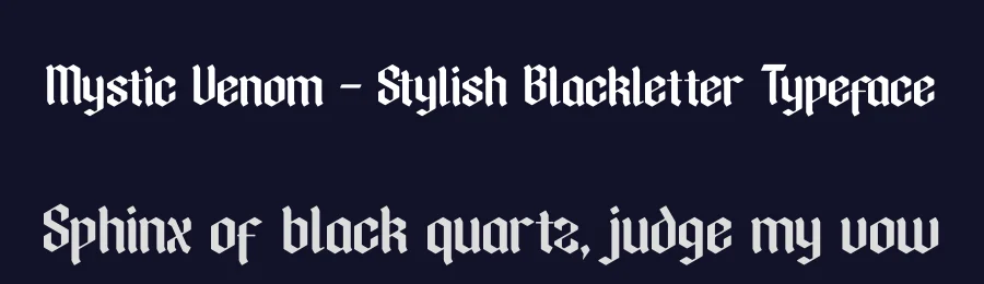 Mystic Venom – Stylish Blackletter Typeface by timelesstype.co — Blackletter Font — thumbnail 2