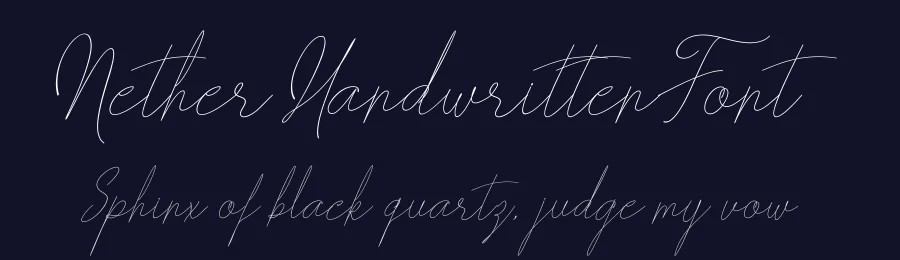 Nether Handwritten Font by Earning.Type co — Script Handwritten Font — thumbnail 2