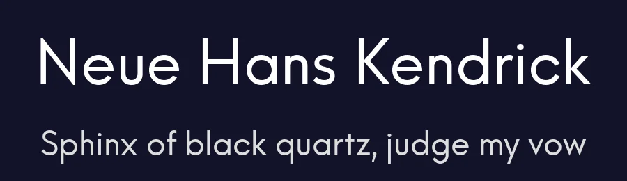 Neue Hans Kendrick by Alfredo Marco Pradil — Sans Serif Font — thumbnail 2