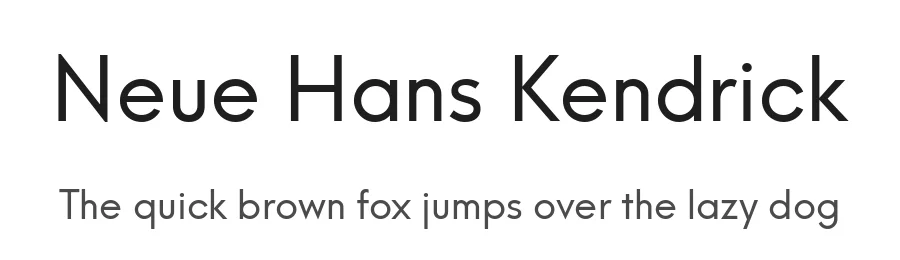 Neue Hans Kendrick by Alfredo Marco Pradil — Sans Serif Font