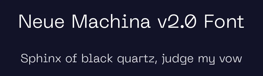 Neue Machina v2.0 Font by Mat Desjardins , Pangram Pangram — Sans Serif Font — thumbnail 2