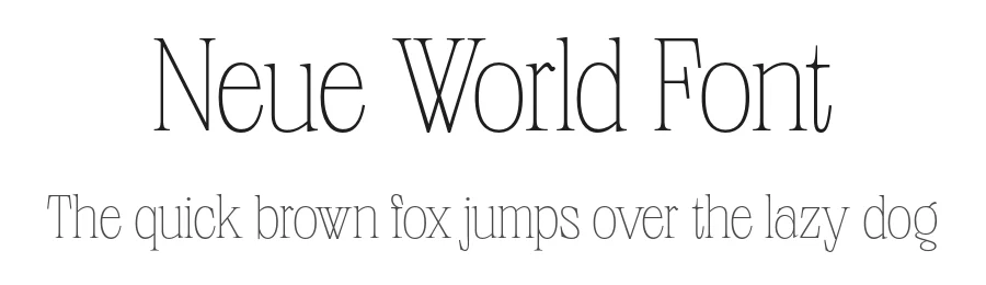 Neue World Font by Pangram Pangram — Serif Font