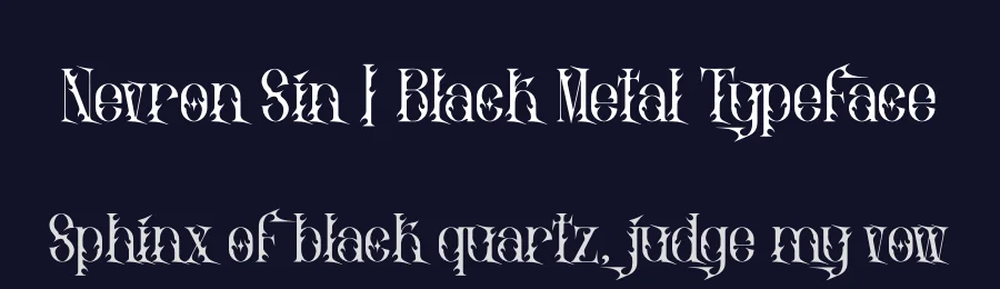 Nevron Sin | Black Metal Typeface by Denustudios — Blackletter Font — thumbnail 2