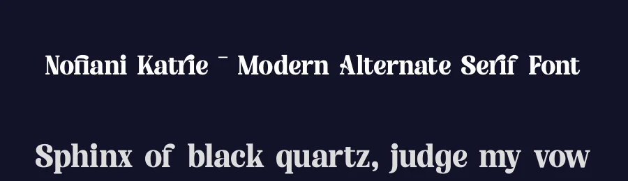 Nofiani Katrie – Modern Alternate Serif Font by timelesstype.co — Display Font — thumbnail 2