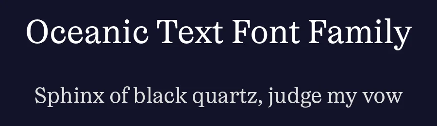Oceanic Text Font Family by Interval Type — Serif Font — thumbnail 2