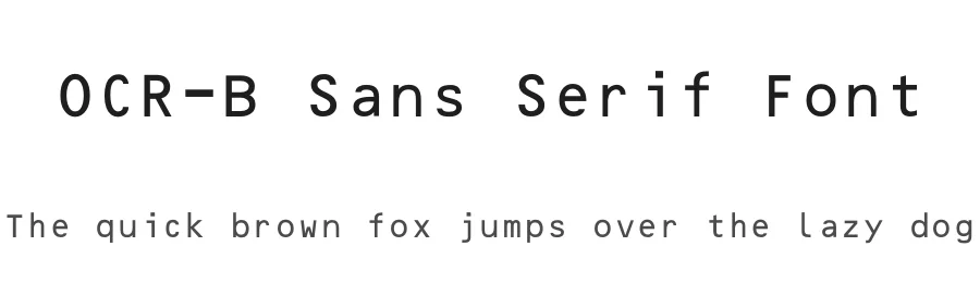 OCR-B Sans Serif Font by Raisty β Sans Serif Font