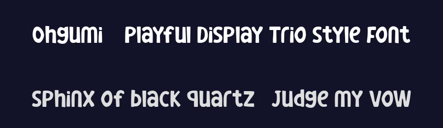 Ohgumi – Playful Display Trio Style Font by FlawlessAndCo — Display Font — thumbnail 2
