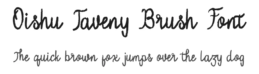Oishu Taveny Brush Font by Dhabee — Script Handwritten Font
