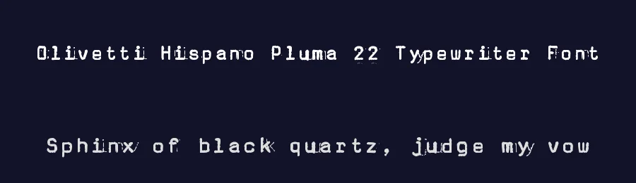 Olivetti Hispano Pluma 22 Typewriter Font by zai — Display Font — thumbnail 2