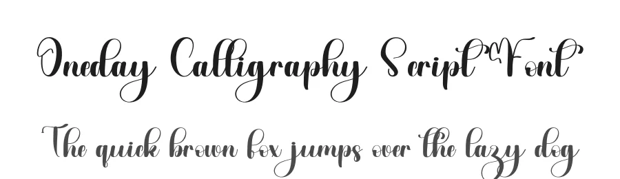 Oneday Calligraphy Script Font by freshtypeink — Script Handwritten Font