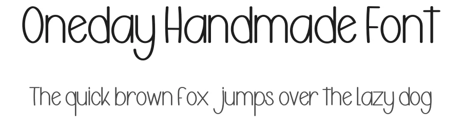 Oneday Handmade Font by freshtypeink — Display Font