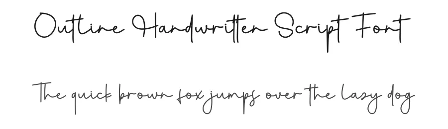 Outline Handwritten Script Font by creativeletter — Script Handwritten Font