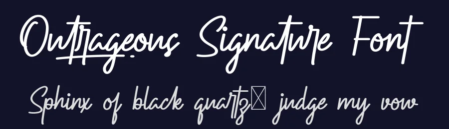 Outrageous Signature Font by CalligraphyFonts.net — Script Handwritten Font — thumbnail 2