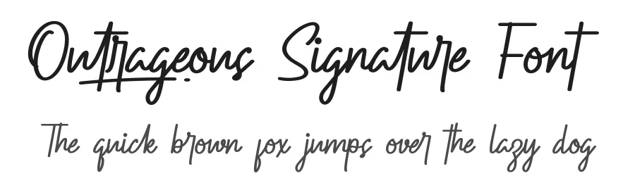 Outrageous Signature Font by CalligraphyFonts.net — Script Handwritten Font