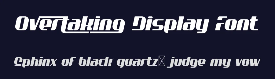 Overtaking Display Font by mhdafifersya — Display Font — thumbnail 2