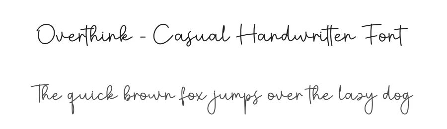 Overthink – Casual Handwritten Font by creativeletter — Script Handwritten Font