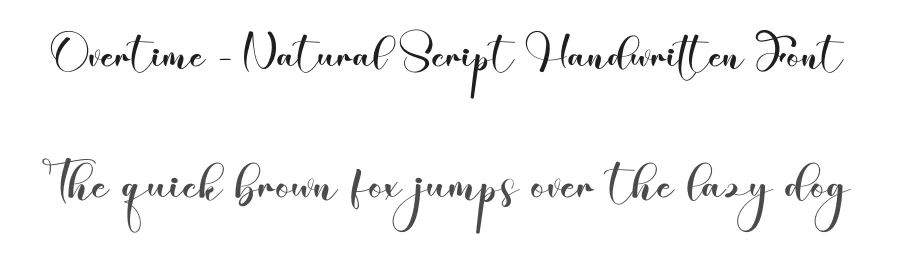 Overtime – Natural Script Handwritten Font by creativeletter — Script Handwritten Font