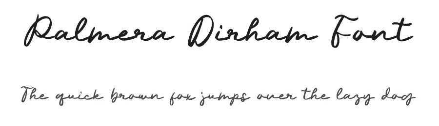 Palmera Dirham Font by Anxietype Foundry — Script Handwritten Font
