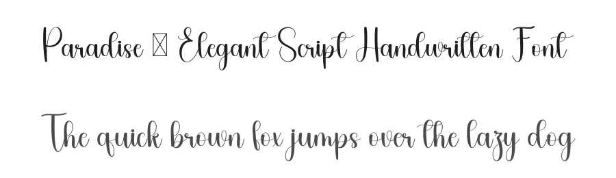 Paradise – Elegant Script Handwritten Font by freshtypeink — Script Handwritten Font