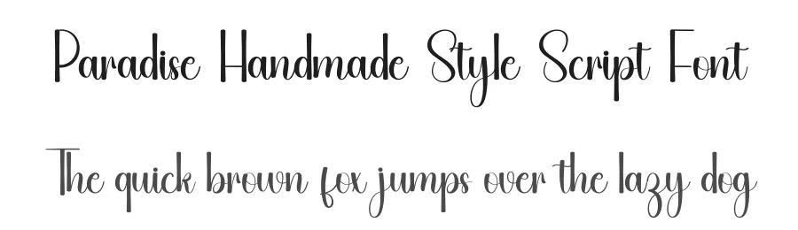 Paradise Handmade Style Script Font by freshtypeink — Script Handwritten Font