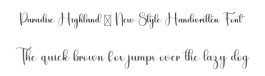 Paradise Highland – New Style Handwritten Font by freshtypeink — Script Handwritten Font