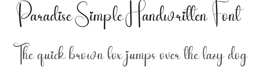 Paradise Simple Handwritten Font by andikastudio β Script Handwritten Font