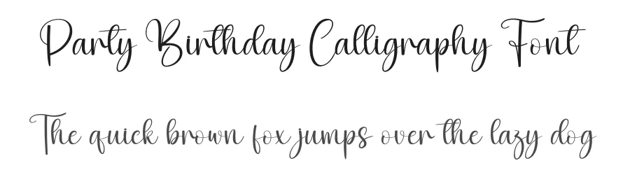 Party Birthday Calligraphy Font by creativeletter — Script Handwritten Font