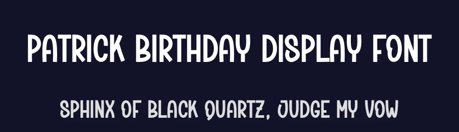 Patrick Birthday Display Font by creativeletter — Display Font — thumbnail 2