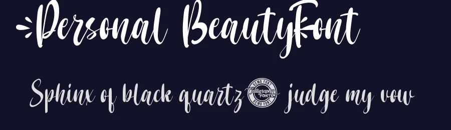 Personal Beauty Font by CalligraphyFonts.net — Script Handwritten Font — thumbnail 2