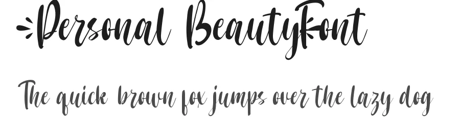 Personal Beauty Font by CalligraphyFonts.net — Script Handwritten Font