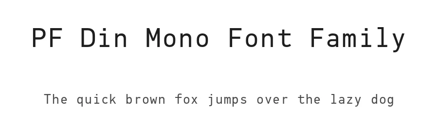 PF Din Mono Font Family by Panos Vassiliou — Sans Serif Font