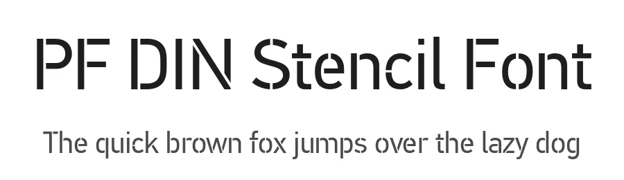 PF DIN Stencil Font by Panos Vassiliou โ Display Font
