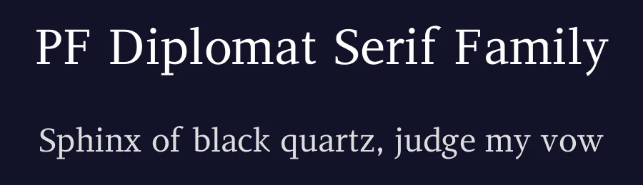 PF Diplomat Serif Family by Panos Vassiliou — Serif Font — thumbnail 2
