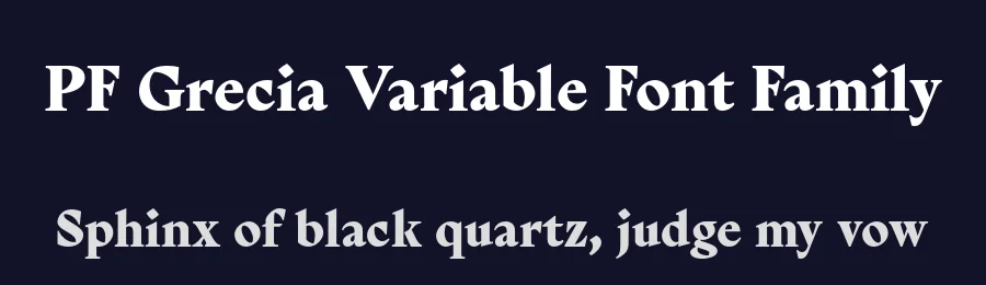 PF Grecia Variable Font Family by Panos Vassiliou — Serif Font — thumbnail 2